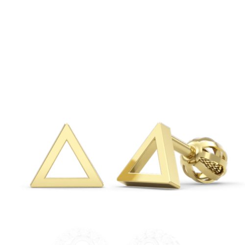 Minimalistické náušnice DeLONY IDOL Triangle – žluté zlato