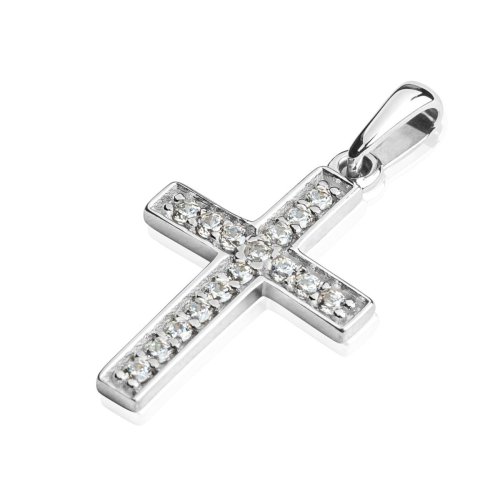 Přívěsek Silvia, bílé zlato se zirkony