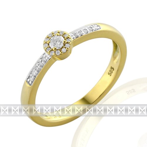Elegantní diamantový prsten Davina, kombinované zlato s brilianty