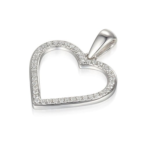 Elegantní přívěsek Amber, bílé zlato s diamanty