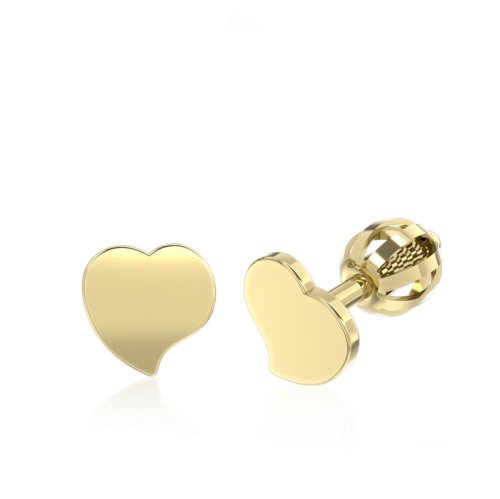 Minimalistické náušnice IDOL Heart, žluté zlato